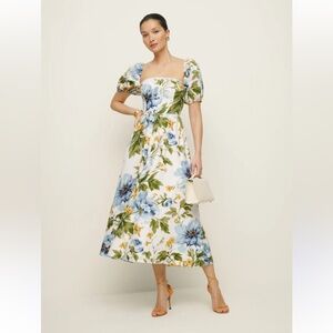 NWT Reformation Marella floral Linen Dress Size 0